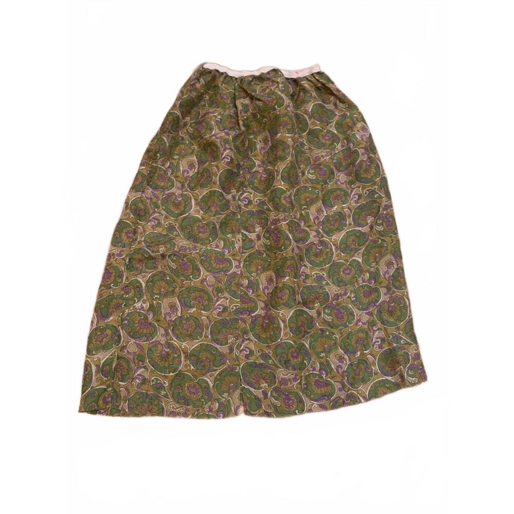 Vintage Green Patterned Slip Skirt